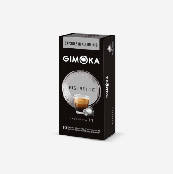 RISTRETTO - 100 Cápsulas Gimoka aluminio compatibles Nespresso (Intensidad 11)